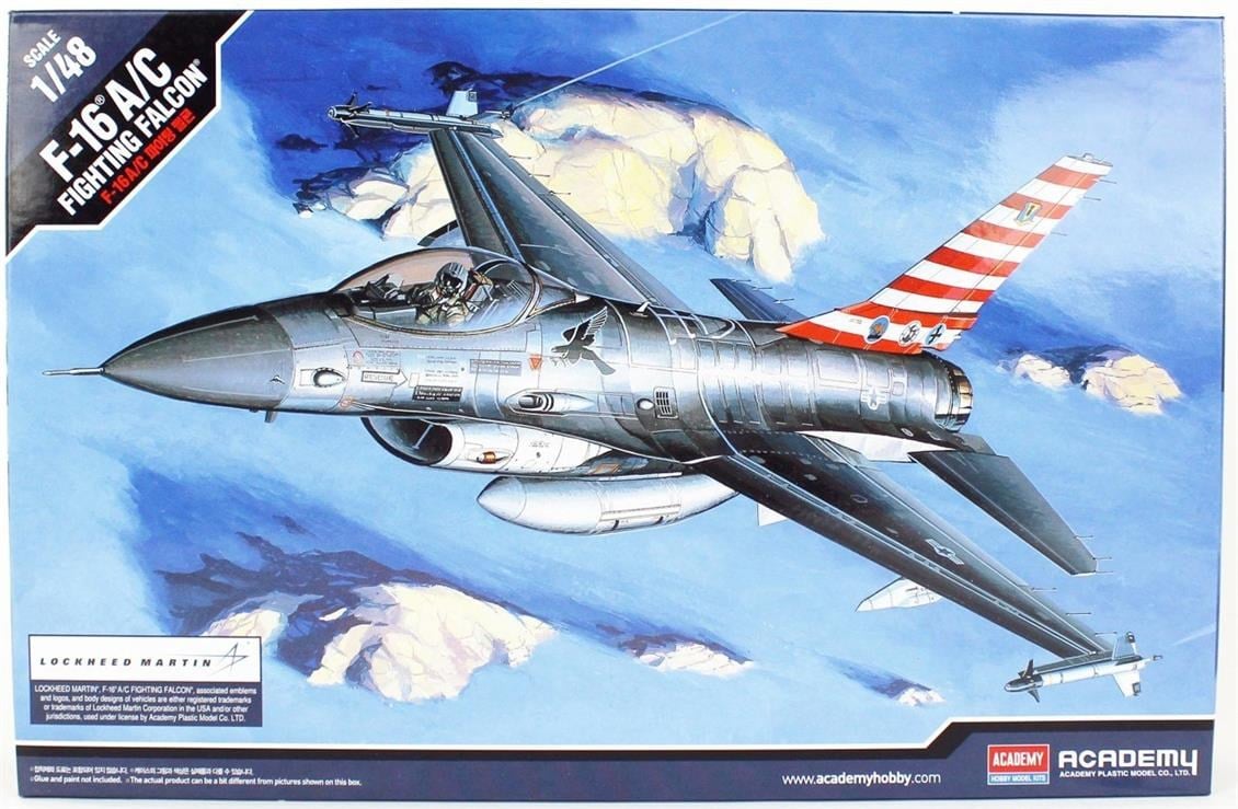 Academy 12259 1/48 Ölçek, F-16A/C Fighting Falcon Savaş Uçağı, Plastik Model Kiti