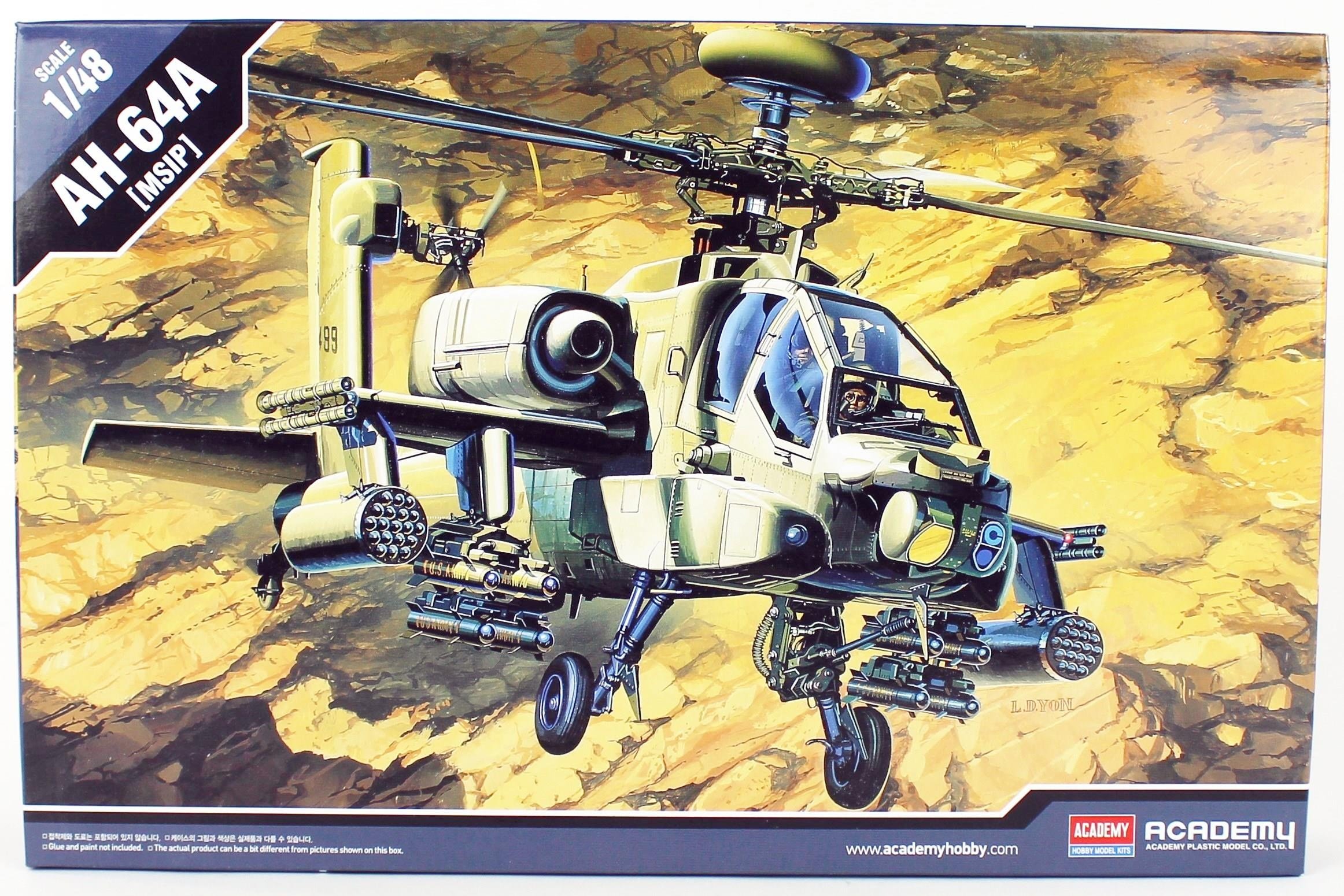 Academy 12262 1/48 Ölçek, AH-64A Apache Helikopter, Plastik Model Kiti
