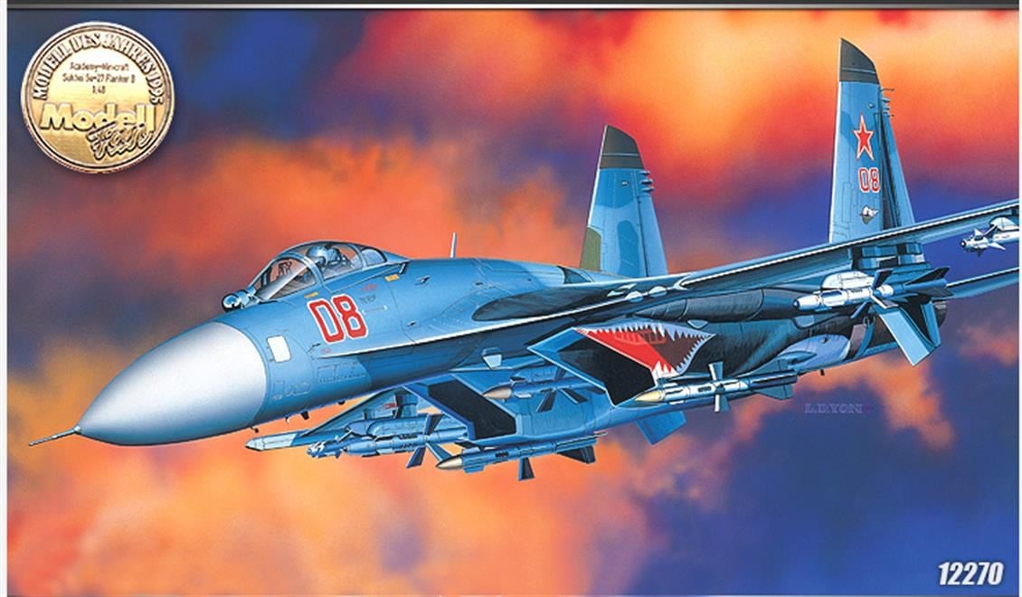 Academy 12270 1/48 Ölçek, SU-27 Flanker B Savaş Uçağı, Plastik Model Kiti