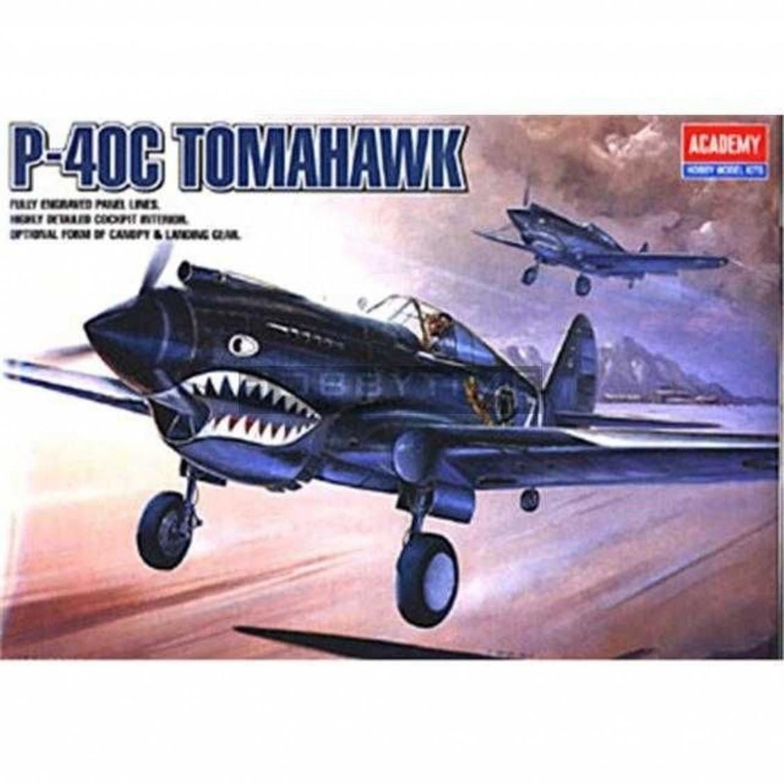 Academy 12280 1/48 Ölçek, P-40C Tomahawk Savaş Uçağı, Plastik Model Kiti