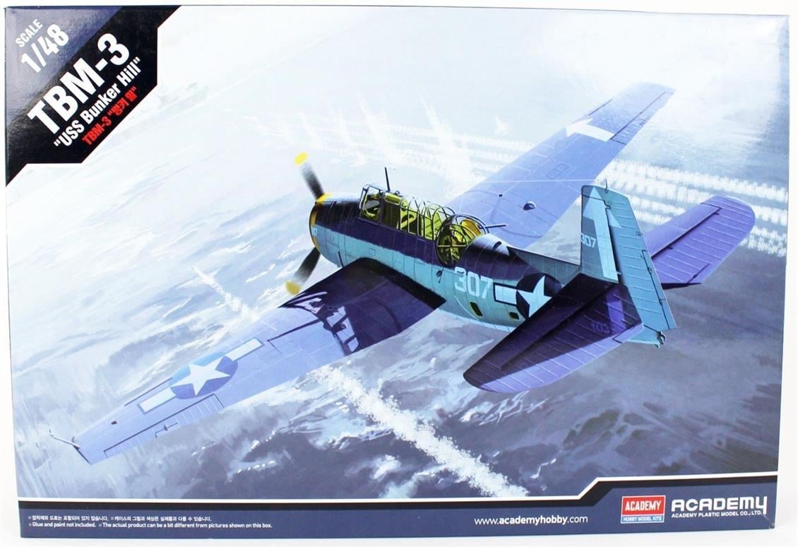 Academy 12285 1/48 Ölçek, TBM-3 (USS Bunkerhill) Savaş Uçağı, Plastik Model Kiti