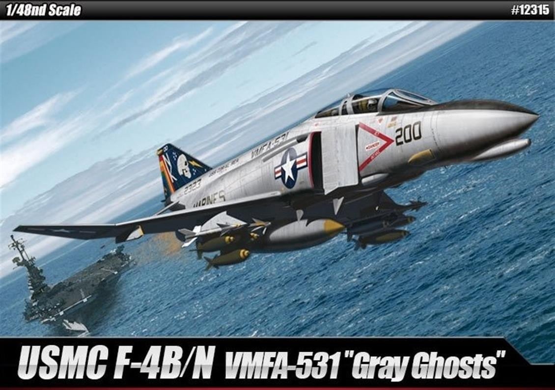 Academy 12315 1/48 Ölçek, USN F-4N VMFA-531 Gray Ghosts Savaş Uçağı, Plastik Model Kiti