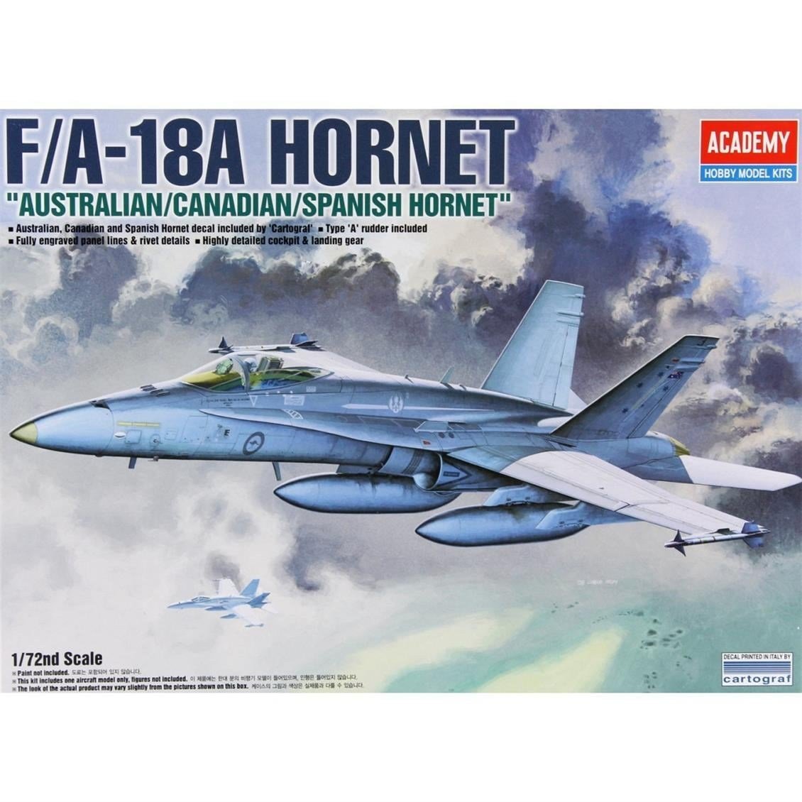 Academy 12419 1/72 Ölçek, F/A-18A Hornet Savaş Uçağı, Plastik Model Kiti