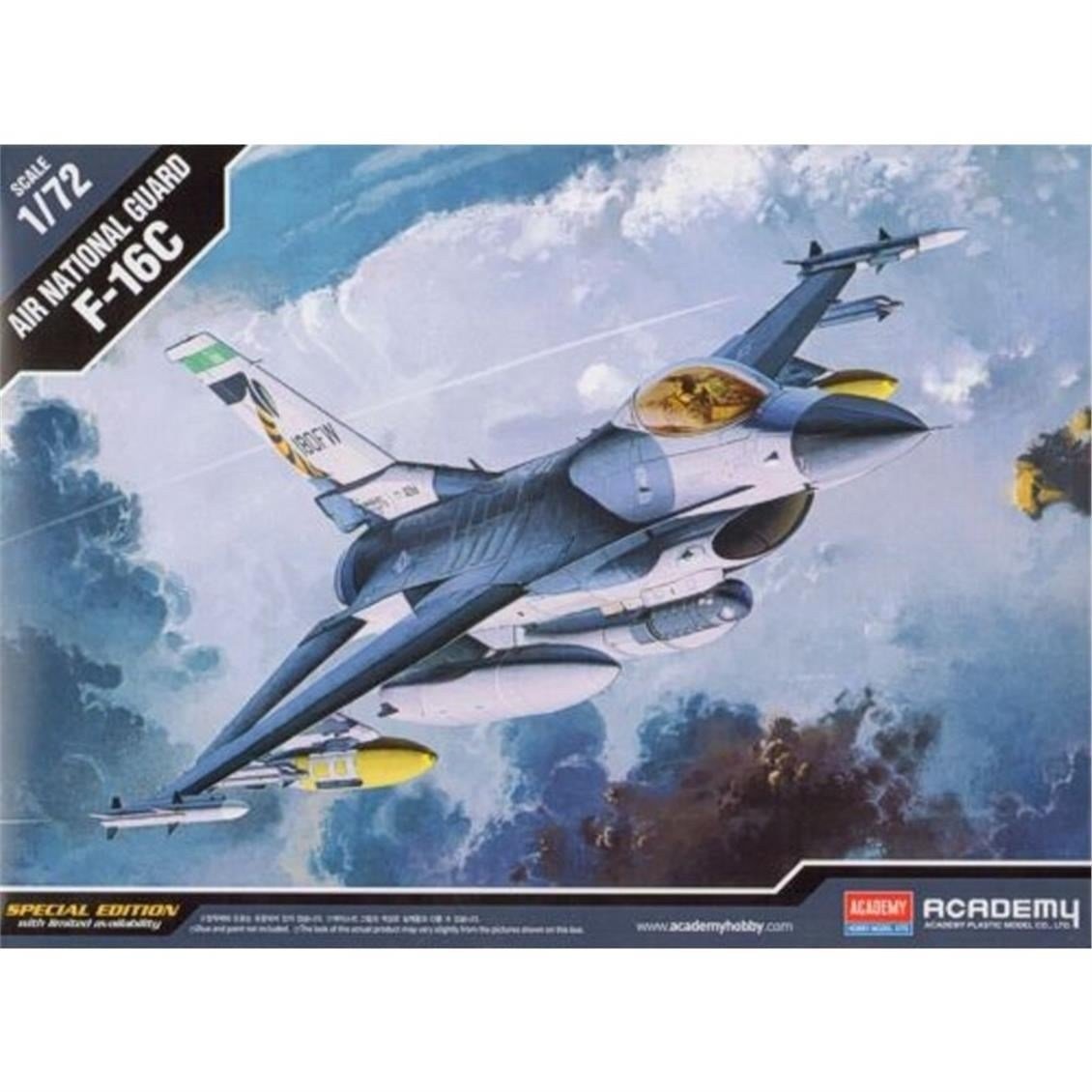 Academy 12425 1/72 Ölçek, F-16C Hava Milli Muhafızı Savaş Uçağı, Plastik Model Kiti