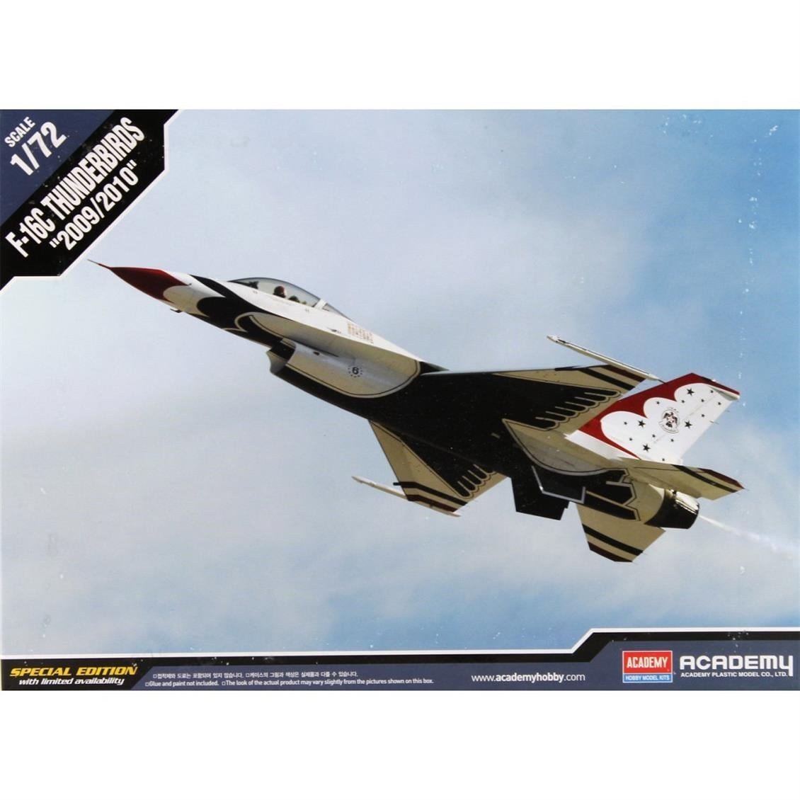 Academy 12429 1/72 Ölçek, F-16C Thunderbirds Savaş Uçağı, Plastik Model Kiti