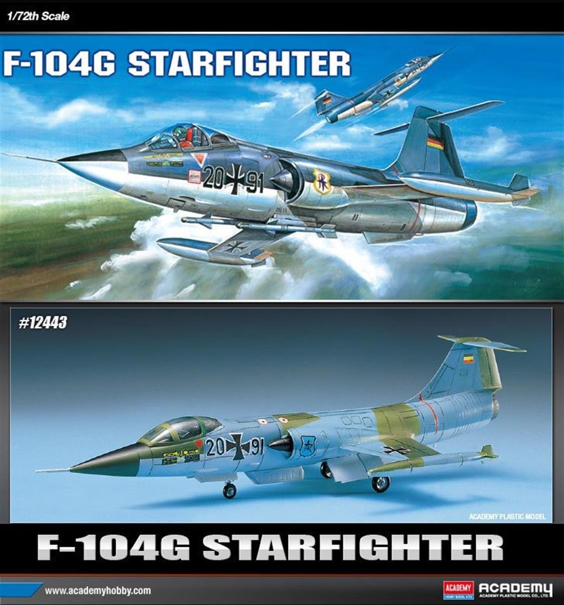 Academy 12443 1/72 Ölçek, F-104G Starfighter Savaş Uçağı, Plastik Model Kiti