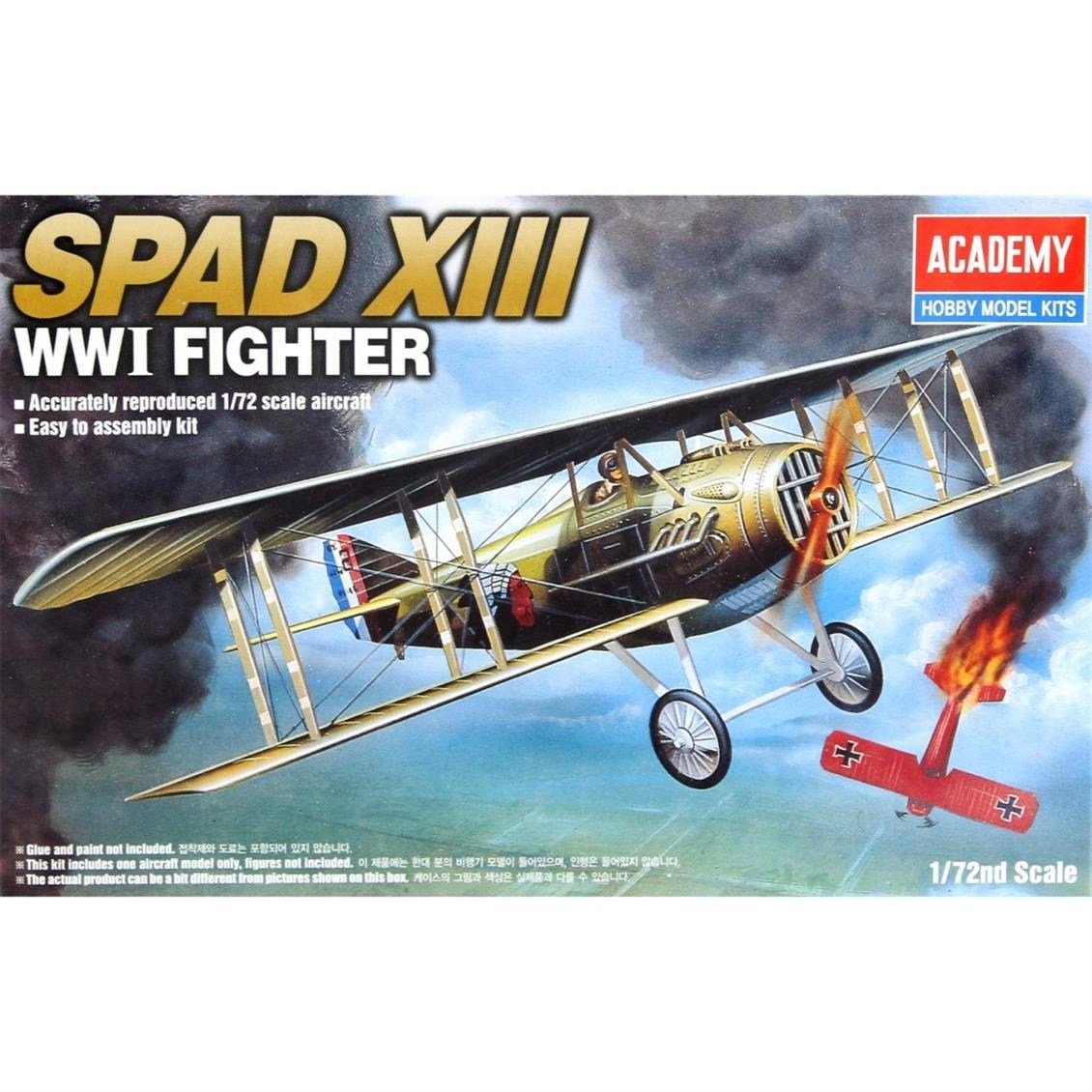 Academy 12446 1/72 Ölçek, WWI Spad XIII Savaş Uçağı, Plastik Model Kiti