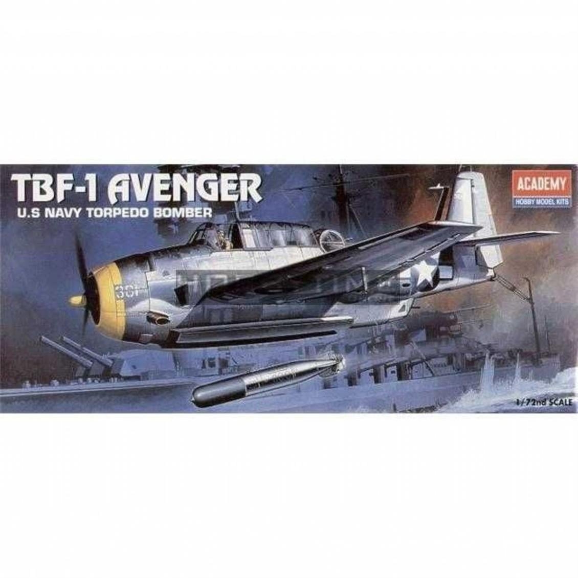 Academy 12452 1/72 Ölçek, TBF-1 Avenger Savaş Uçağı, Plastik Model Kiti