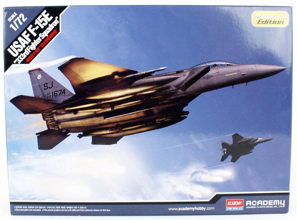 Academy 12550 1/72 Ölçek, USAF F-15E (333. Avcı Filosu) Savaş Uçağı, Plastik Model Kiti