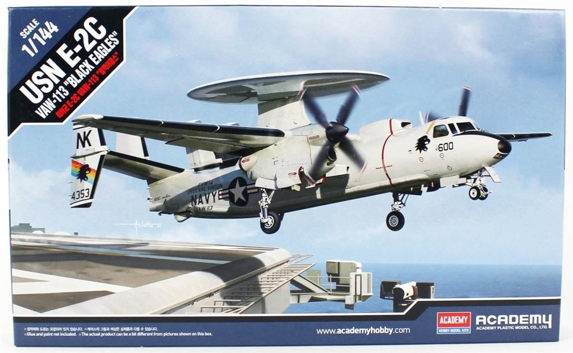 Academy 12623 1/144 Ölçek, USN E-2C VAW-113 (Black Eagles) Hava Radar Uçağı, Plastik Model Kiti