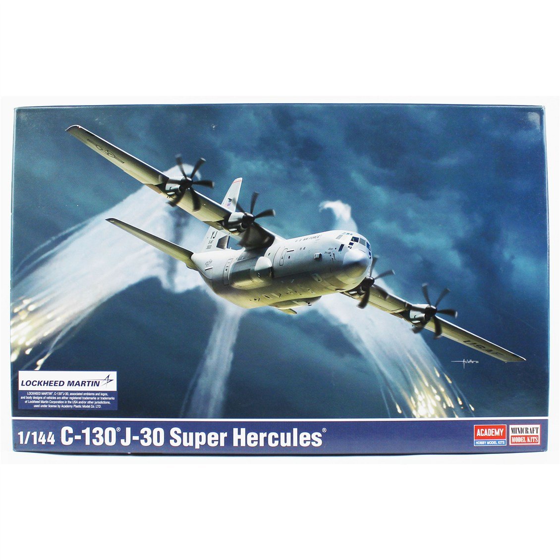 Academy 12631 1/144 C-130J-30 Super Hercules Askeri Nakliye Uçağı, Plastik Model Kiti
