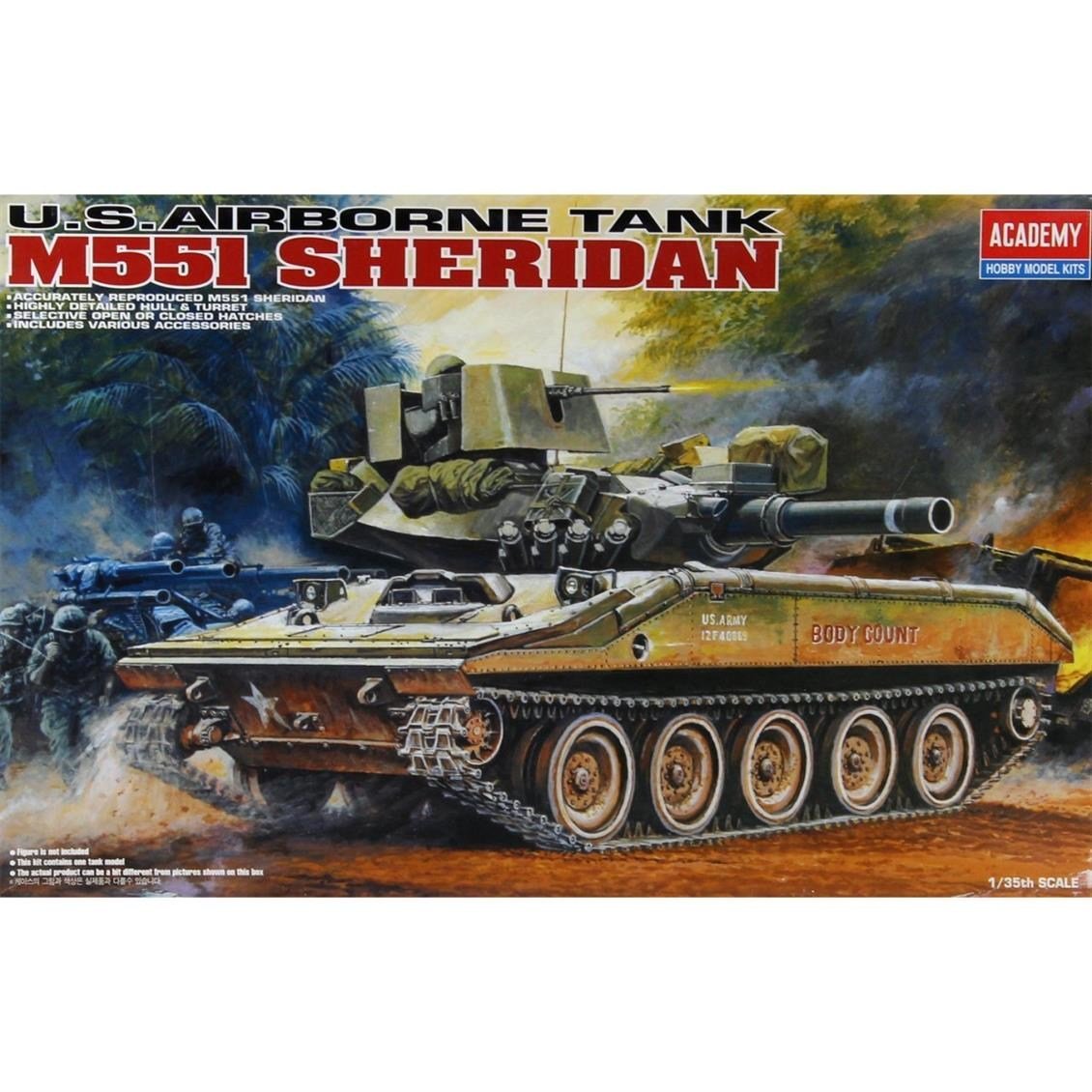 Academy 13011 1/35 Ölçek, M551 Sheridan Tank, Plastik Model Kiti