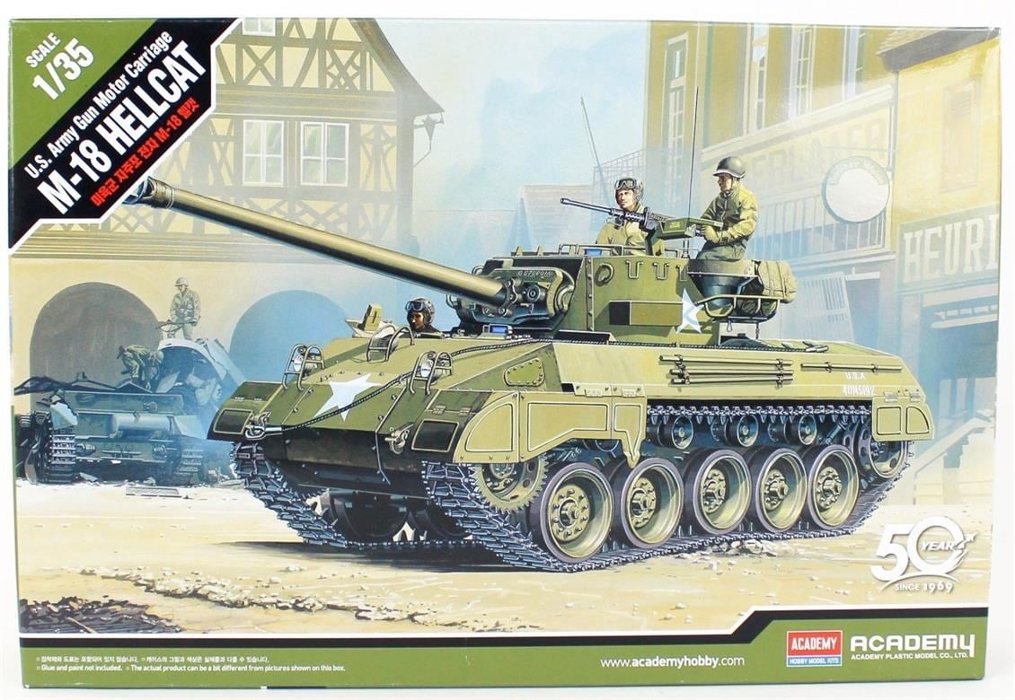 Academy 13255 1/35 Ölçek, US ARMY M-18 Hellcat Tankı, Plastik Model Kiti