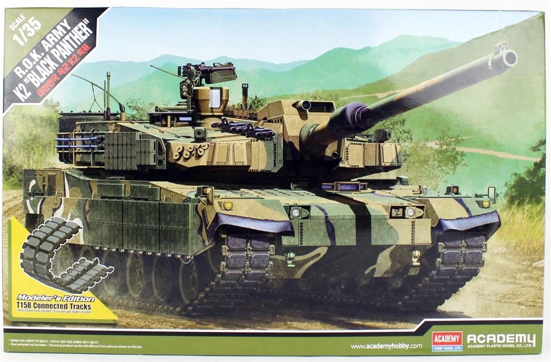 Academy 13511 1/35 Ölçek, Güney Kore K2 ( Kara Panter ) Tankı, Plastik Model Kiti