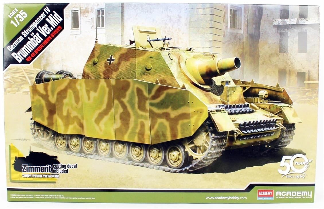 Academy 13525 1/35 Ölçek, German Strumpanzer IV Brummbar (Orta Versiyon) Tankı, Plastik Model Kiti