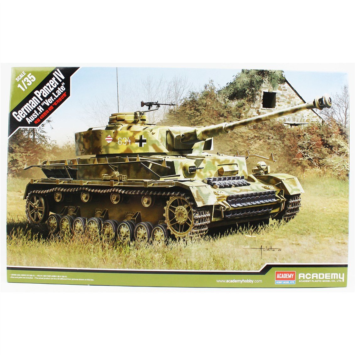 Academy 13528 1/35 German Panzer ? Ausf.H (Ver.Late) Tankı, Plastik Model Kiti
