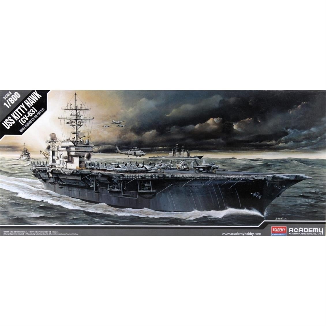 Academy 14210 1/800 Ölçek, U.S.S. CV-63 Kitty Hawk Savaş Gemisi, Plastik Model Kiti