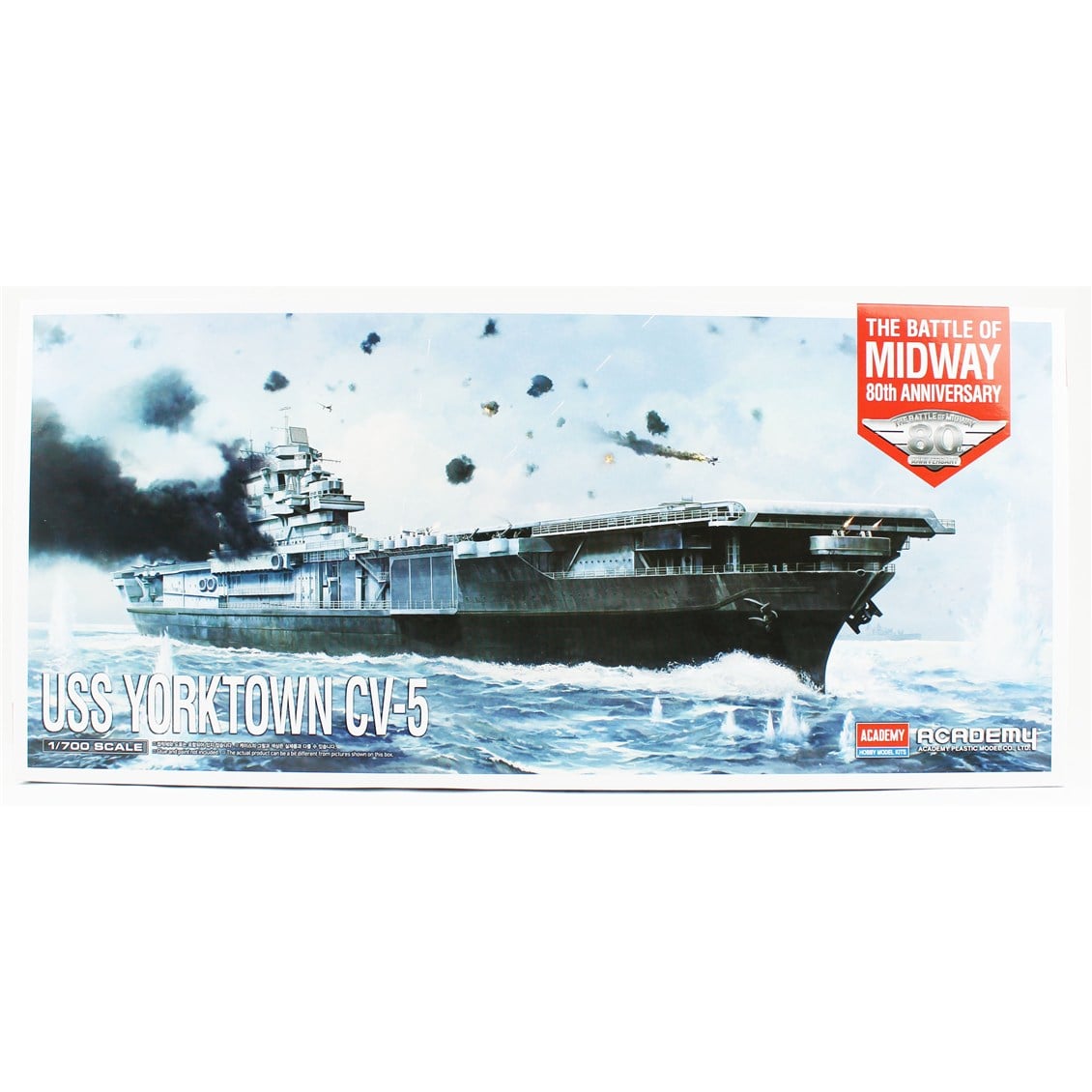 Academy 14229 1/700 USS Yorktown CV-5 (Battle of Midway) Savaş Gemisi, Plastik Model Kiti