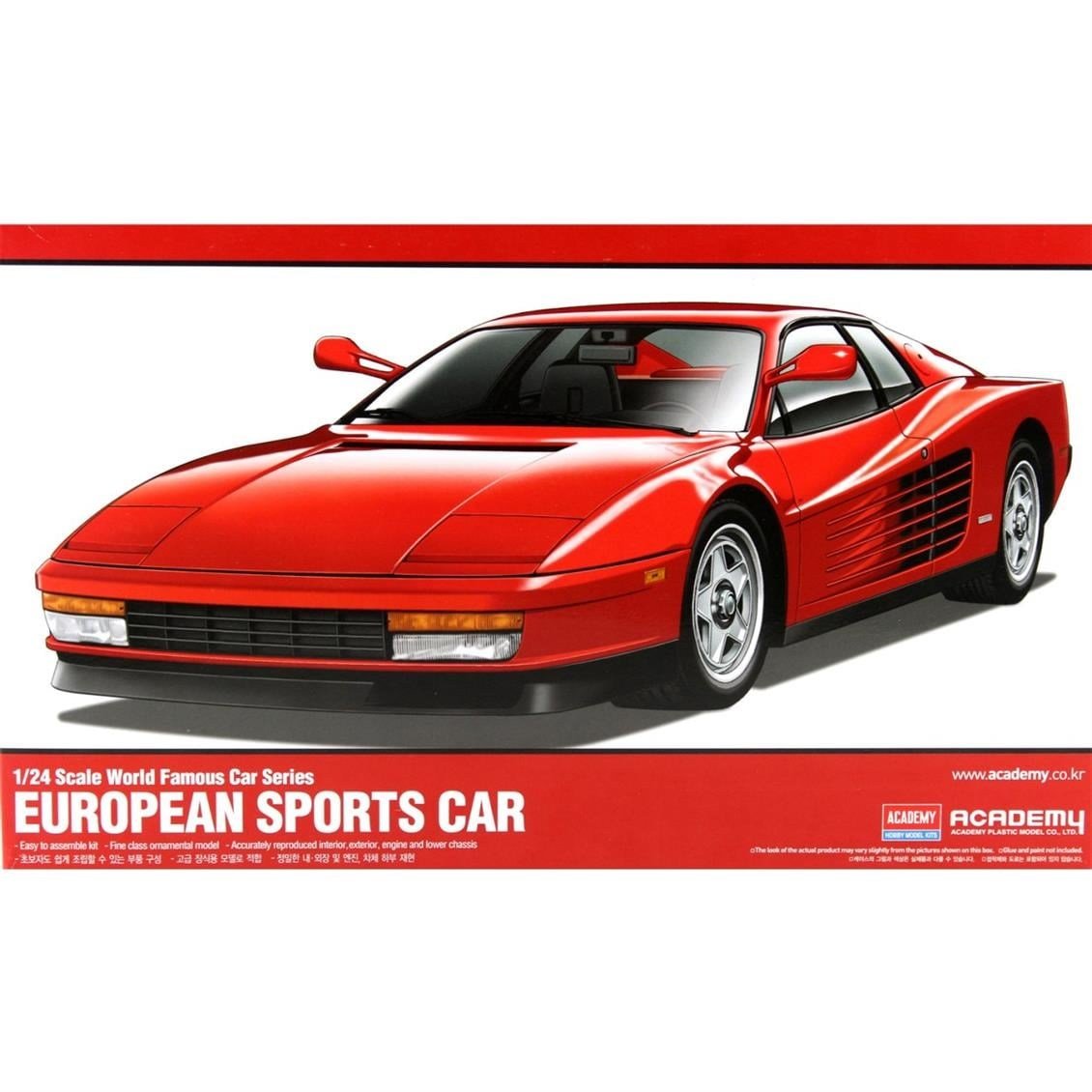 Academy 15526 1/24 Ölçek, Ferrari Testarossa Binek Aracı, Plastik Model Kiti