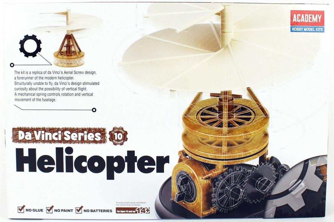 Academy 18159 Da Vinci Helikopter, Plastik Model Kiti