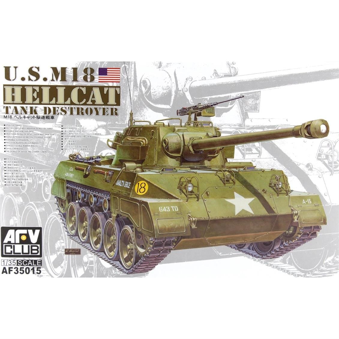 AFV Club AF35015 1/35 Ölçek, M18 HELLCAT Tank, Plastik Model kiti