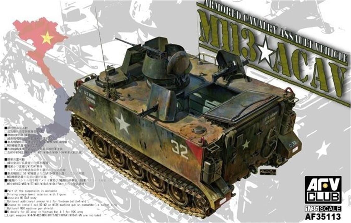 AFV Club AF35113 1/35 Ölçek, M113A1 ACAV Tank, Plastik Model kiti