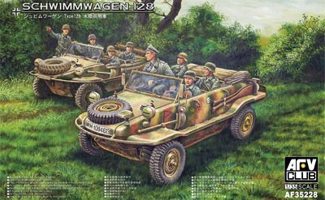 AFV Club AF35228 1/35 Ölçek, VW128 Schwimmwagen Askeri Araç, Plastik Model kiti