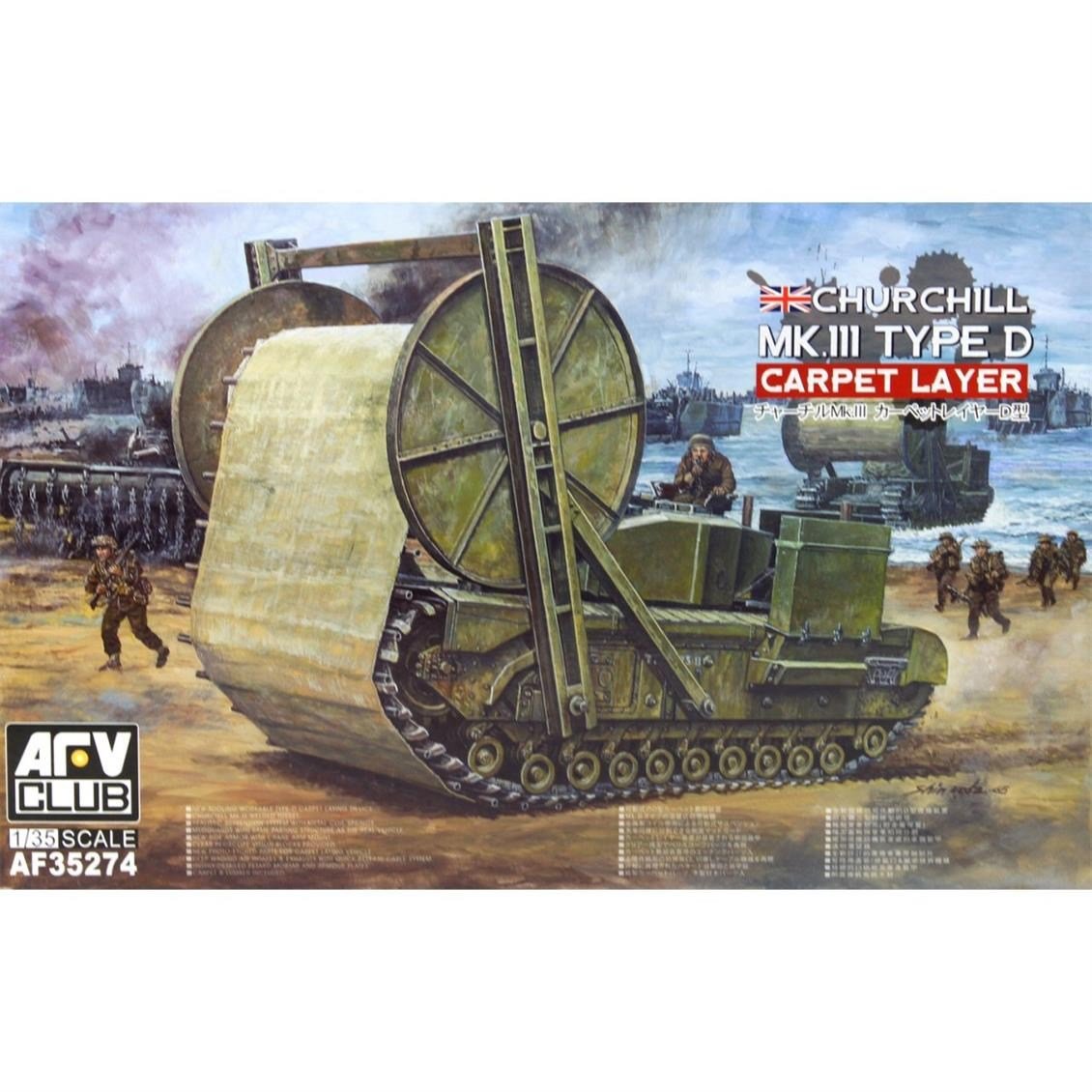 AFV Club AF35274 1/35 Ölçek, Churchill Mk.III Type D Carpet Layer Tank, Plastik Model kiti