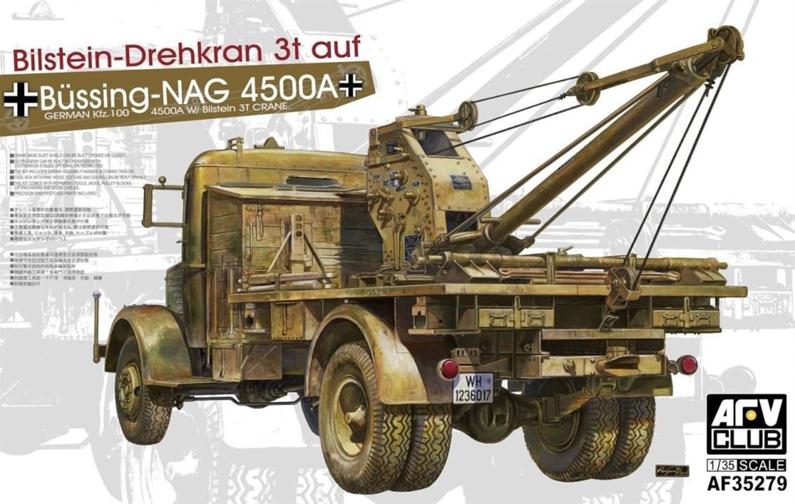 AFV Club AF35279 1/35 Ölçek, German Kfz.100 Bussing-NAG 4500A w/Bilstein 3T Askeri Kamyon, Plastik Model kiti