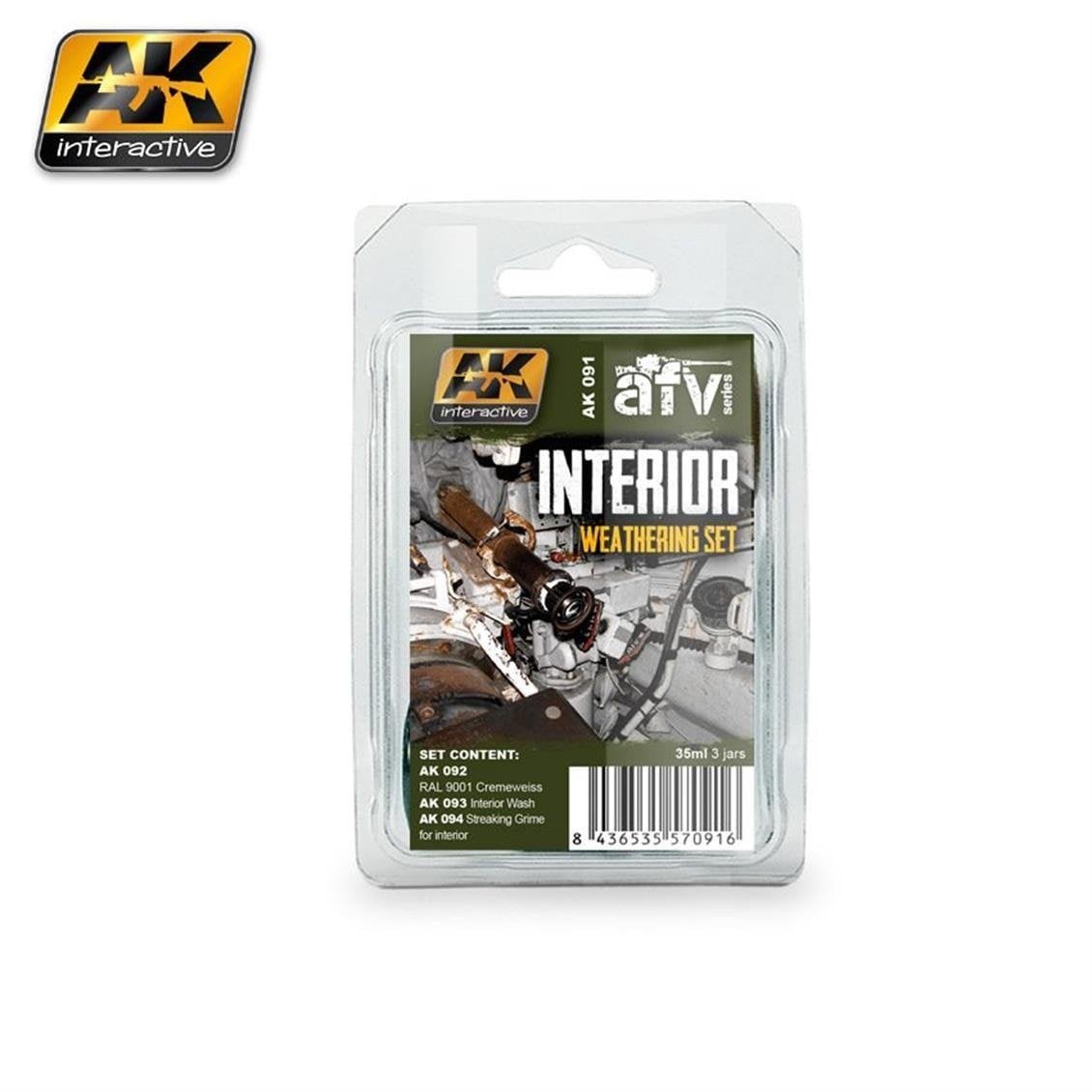 AK 091 3x35 ml. İç Mekan Eskitme Efekti, Enamel Model Boyası Seti