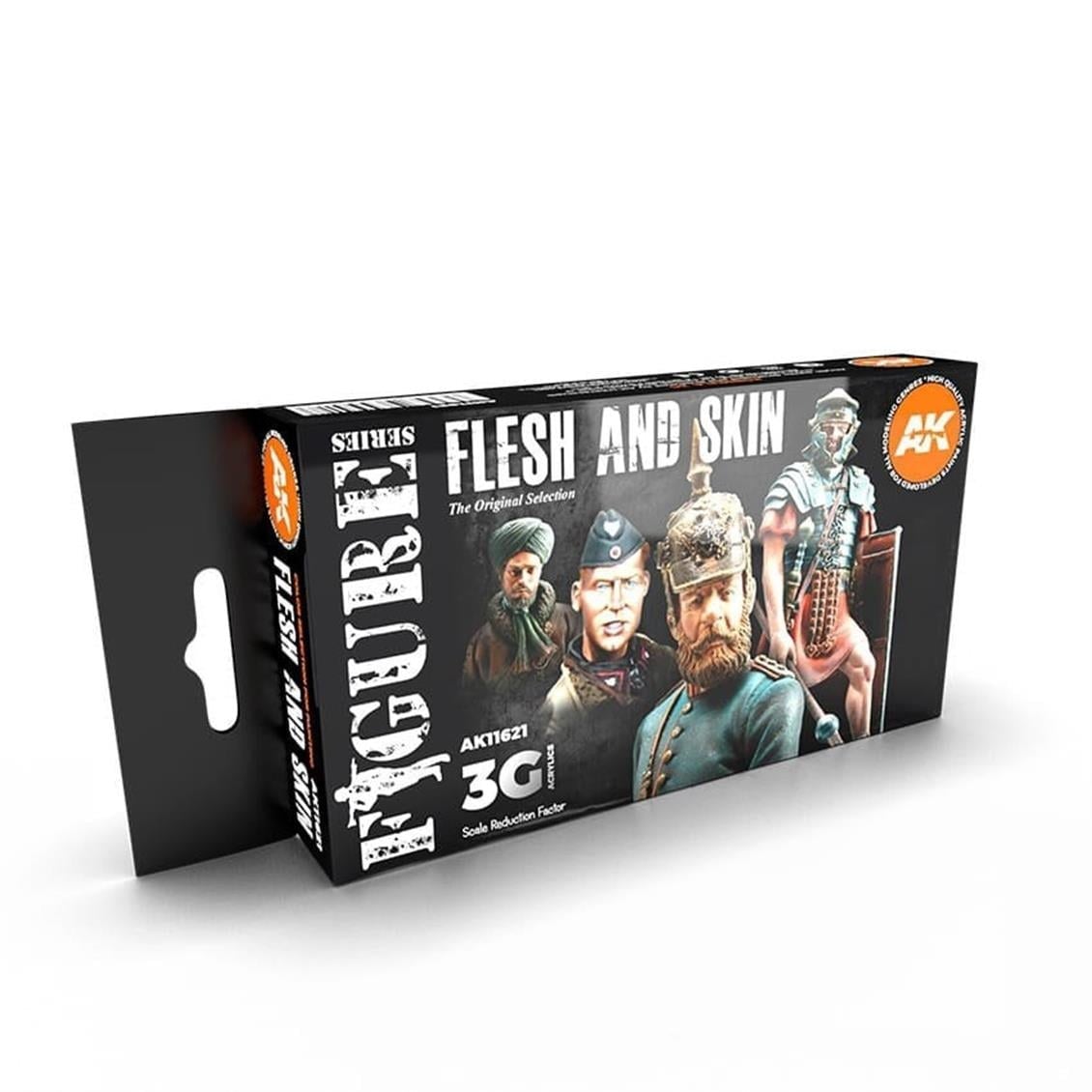 AK 11621 6x17 ml. Ten Renkleri, Figürler için, Akrilik 3GEN Model Boyası Seti