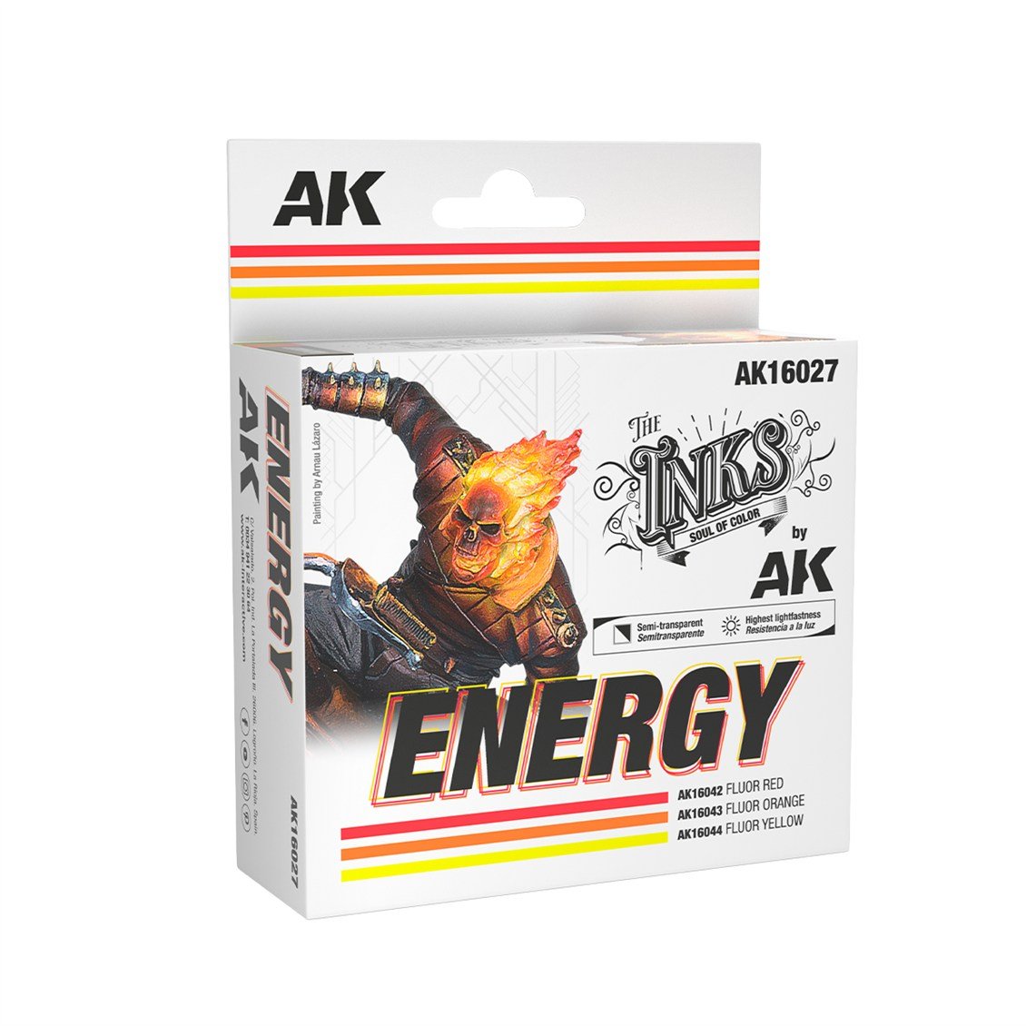 AK 16027 3x30 ml. Enerji Renkleri, Akrilik Mürekkep Seti