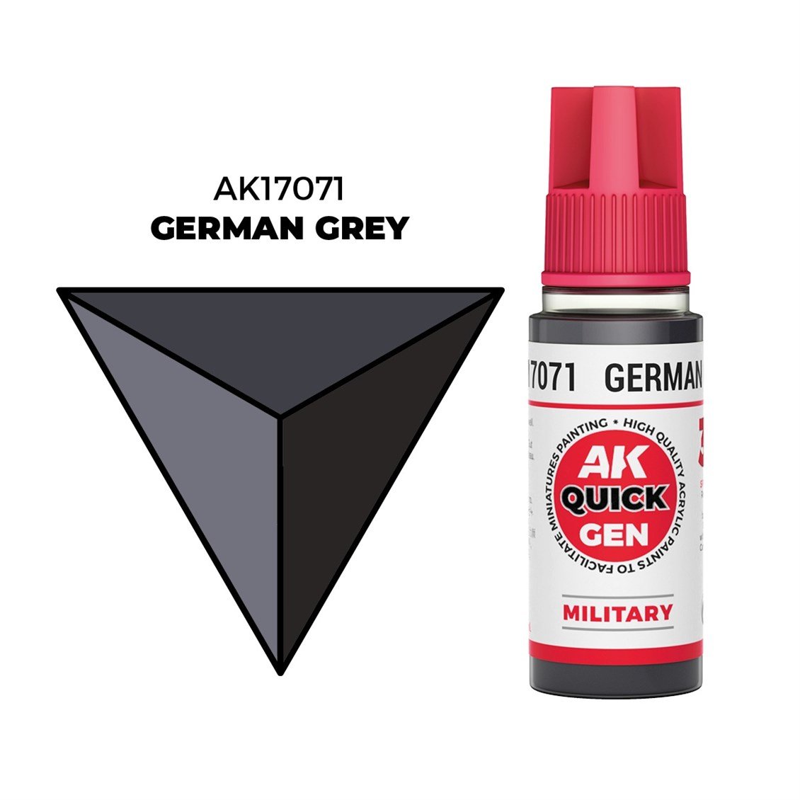 AK 17071 18 ml. German Grey, QuickGen Serisi Akrilik Model Boyası