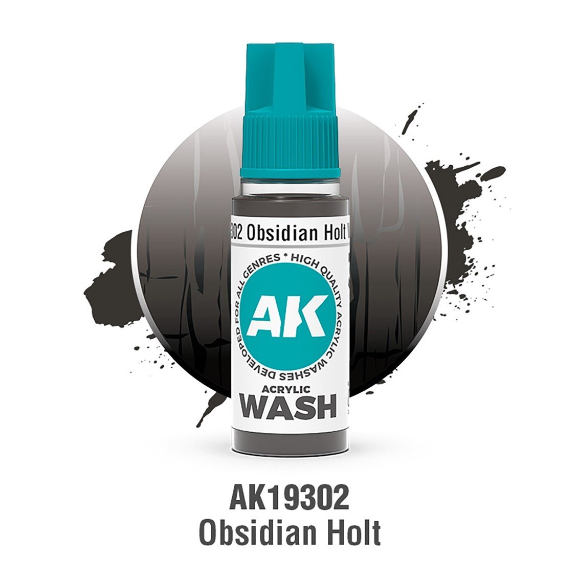 AK 19302 18 ml. Obsidian Holt Akrilik Wash (Yıkama Boyası)