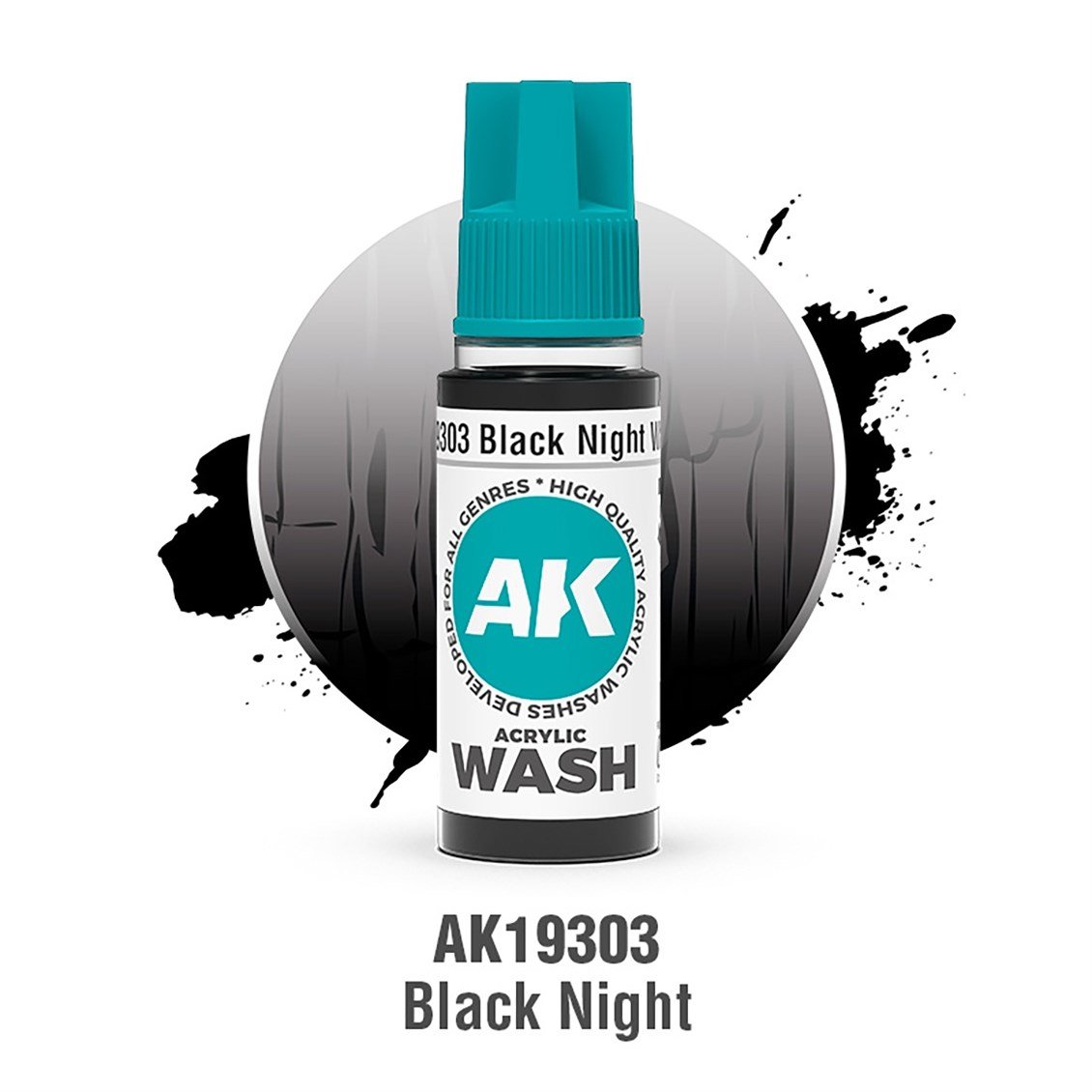 AK 19303 18 ml. Black Night Akrilik Wash (Yıkama Boyası)