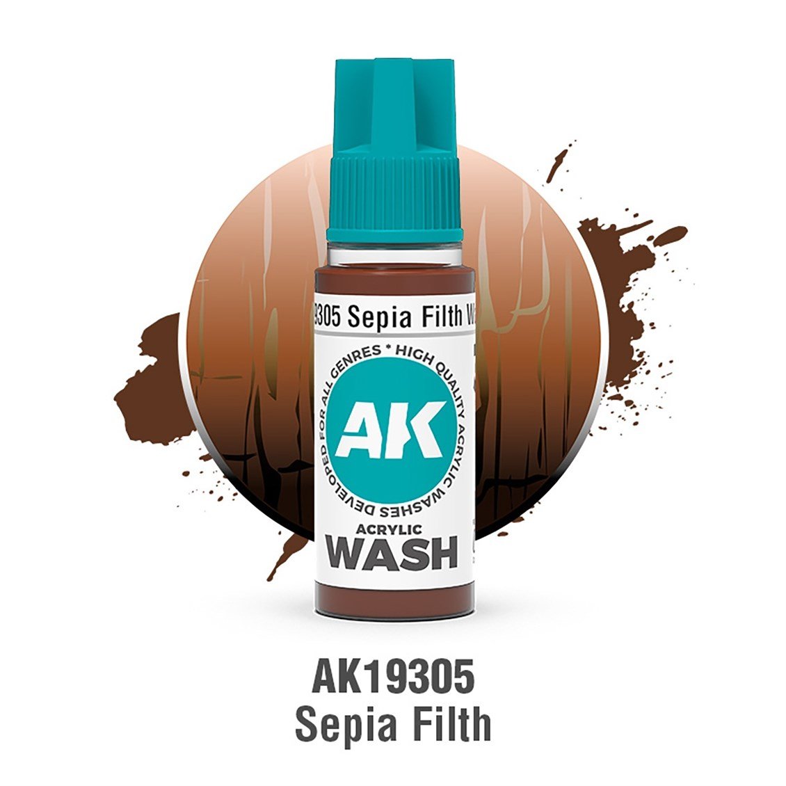 AK 19305 18 ml. Sepia Filth Akrilik Wash (Yıkama Boyası)