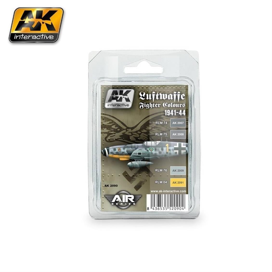 AK 2080 4x17ml. Luftwaffe Fighter Colors 1941-44, Akrilik Model Boyası Seti