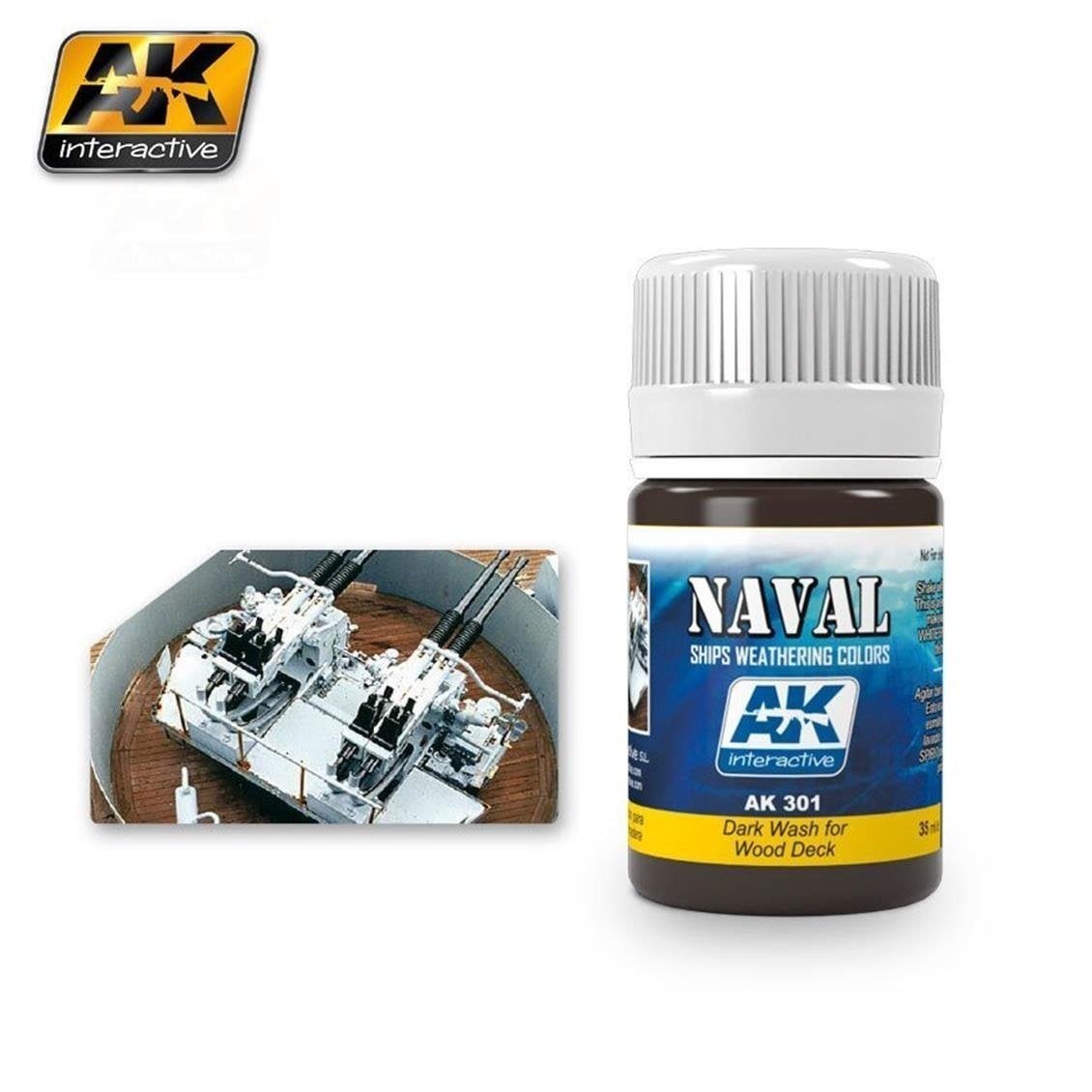 AK 301 35 ml. Koyu Tonlu Ahşap Eskitme Efekti, Wash Serisi Enamel Model Boyası