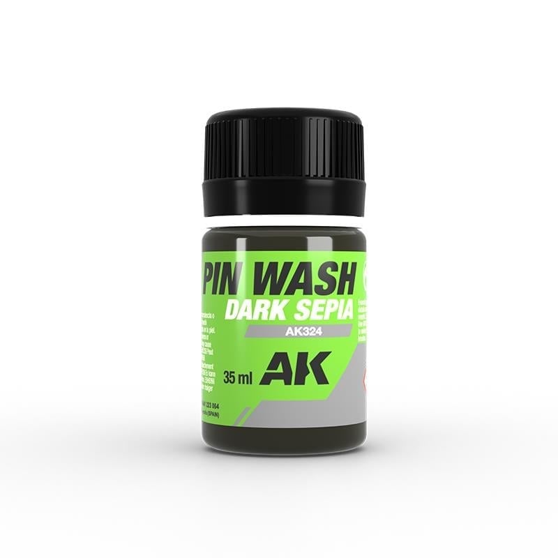AK 324 35 ml. Koyu Sepia, Eskitme Efekti, PIN Wash Serisi Enamel Model Boyası