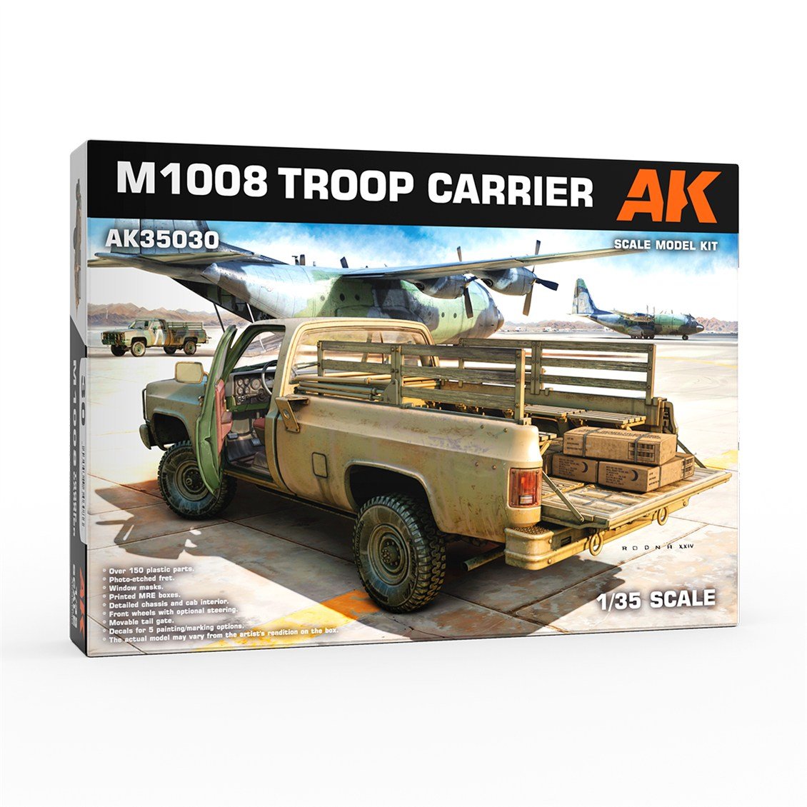 AK 35030 1/35 Ölçek, GMC M1008 Kargo Kamyonu, Plastik Model Kiti