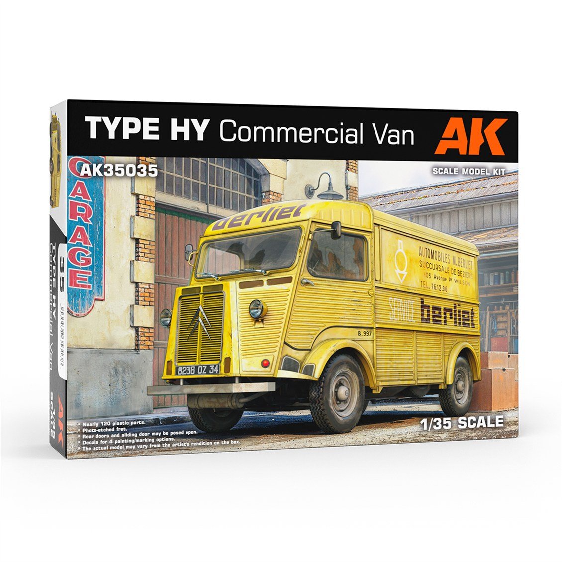 AK 35035 1/35 Ölçek, Citroen Type HY Van Kamyonet, Plastik Model Kiti