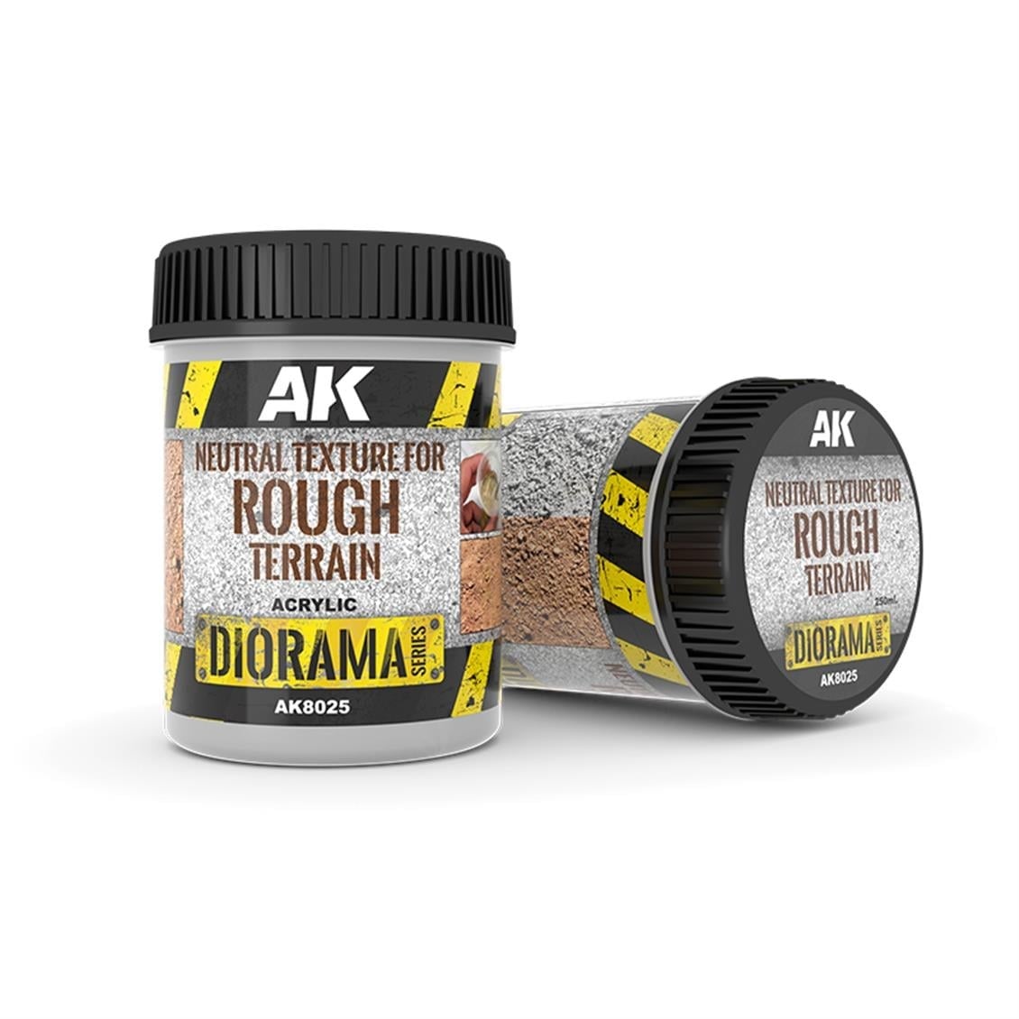 AK 8025 250 ml. Engebeli Arazi için Renksiz Toprak Dokusu, Akrilik, Diorama Serisi Zemin Dokusu