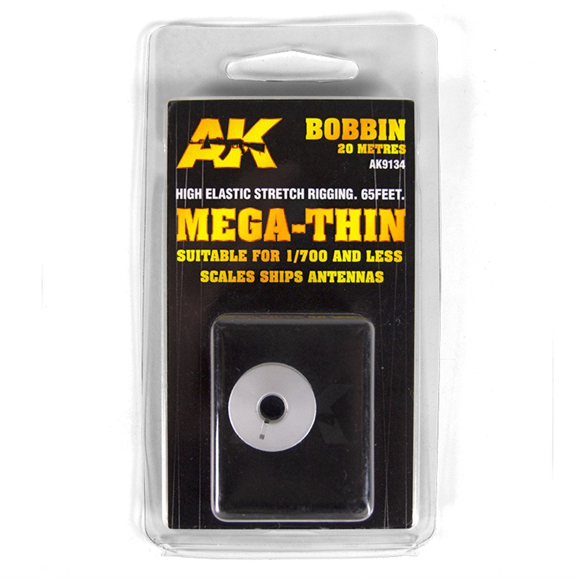AK 9134 Ultra İnce 0,020 mm. Elastik Tel, 1/700 Gemiler İçin, 20 metre