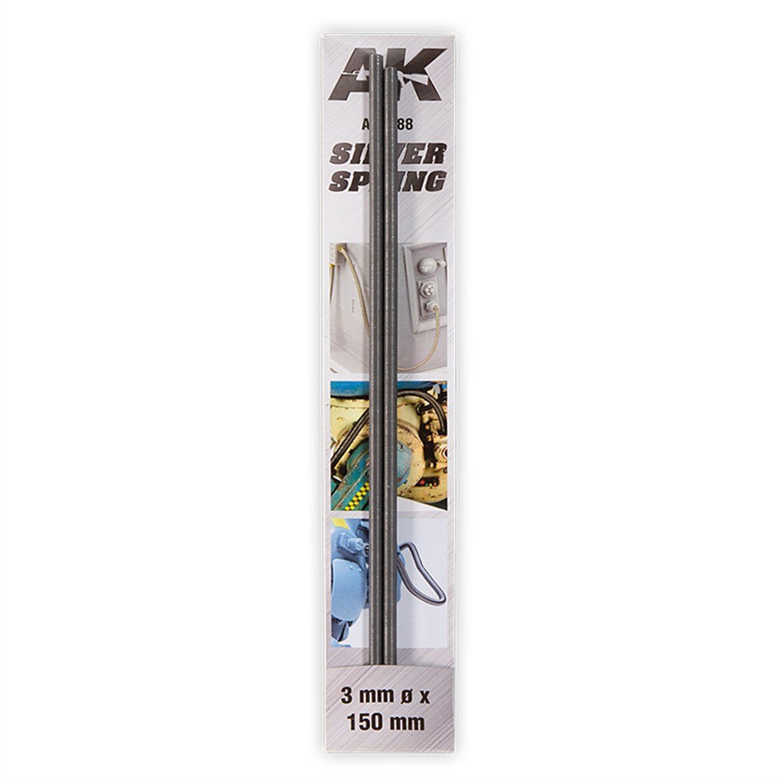 AK 9188 Gümüş Yay, 3 mm. Çap, 150 mm. Boy, 2 Adet