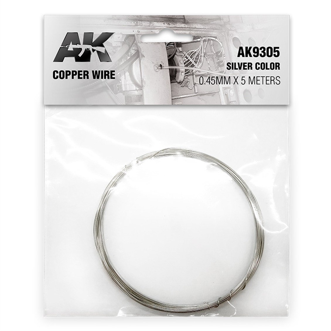 AK 9305 Bakır Tel, Gümüş Renkte, 0,45 mm. Çap, 5 Metre