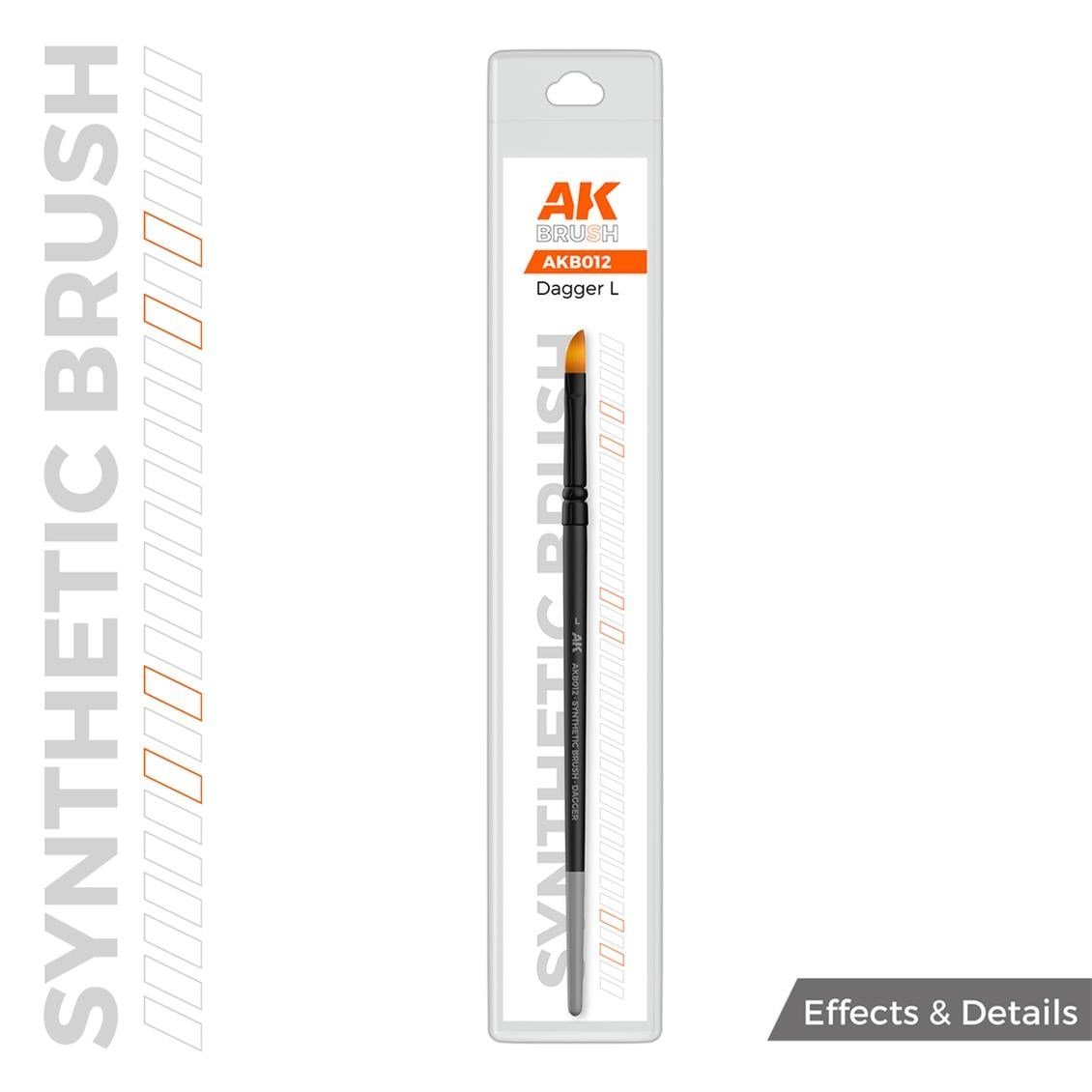 AK AKB012 No.L Hançer Uclu, Sentetik Kıllı Boya Fırçası