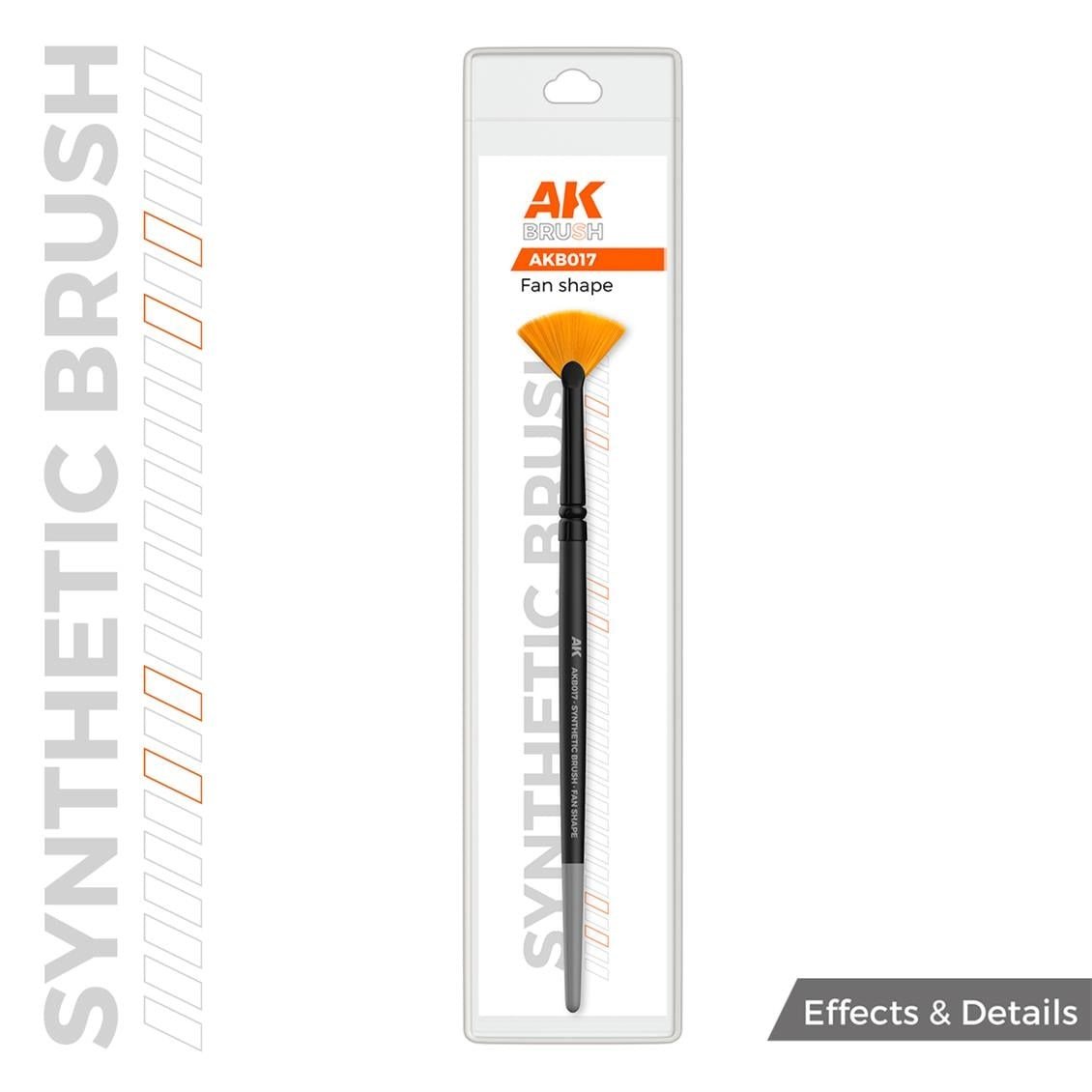 AK AKB017 Yelpaze.Uclu, Sentetik Kıllı Boya Fırçası