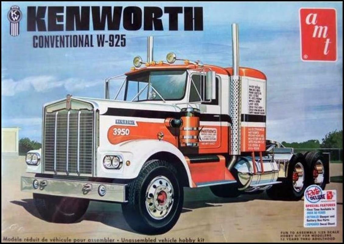 AMT 1021 Kenworth W925 Watkins Conventional Semi Trucker Tır Çekici, Plastik Model kiti