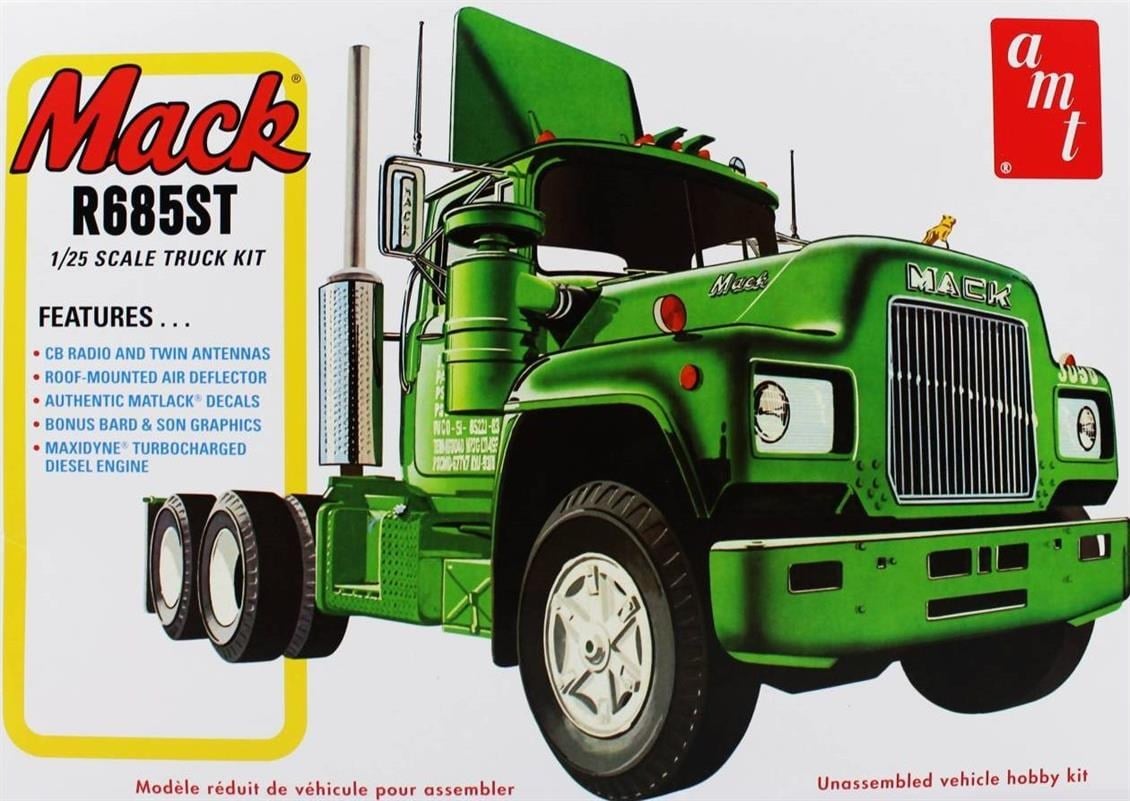 AMT 1039 1/25 Ölçek, Mack R685ST Semi Tractor Tır Çekici, Plastik Model kiti