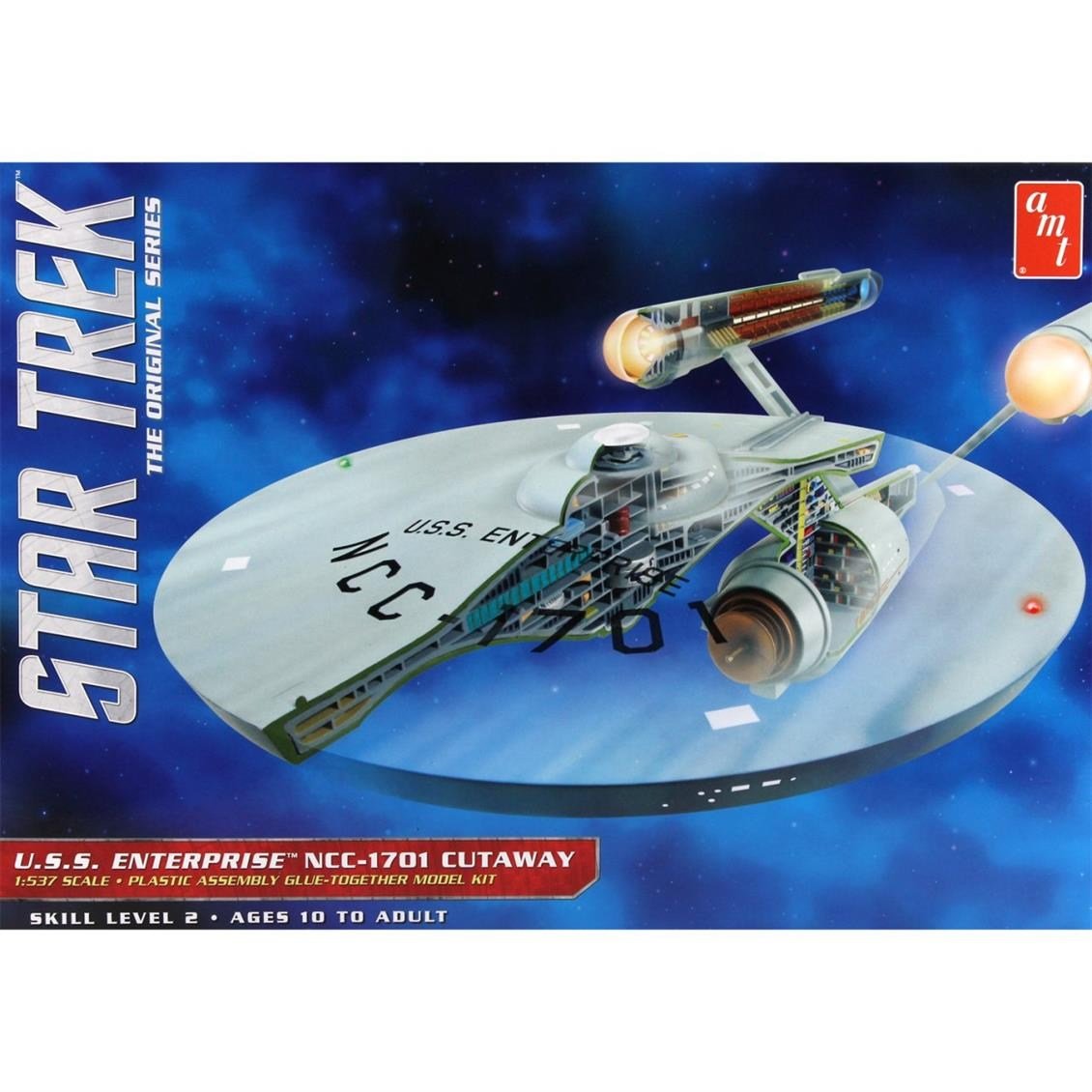 AMT 891 1/53 Ölçek 7 Ölçek, Star Trek TOS Enterprise Cutaway Uzay Aracı, Plastik Model kiti